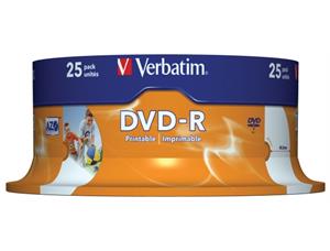 DVD-R VERBATIM 4.7Gb 16X print spin (25) 